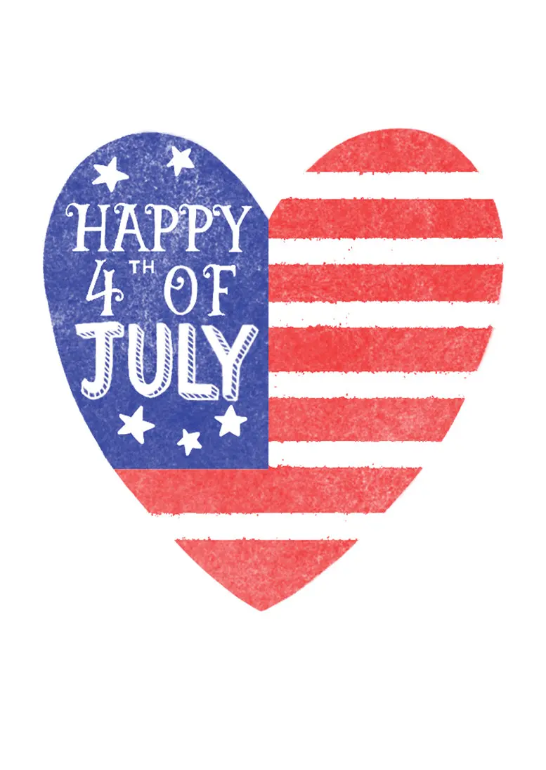4th of July Heart Card