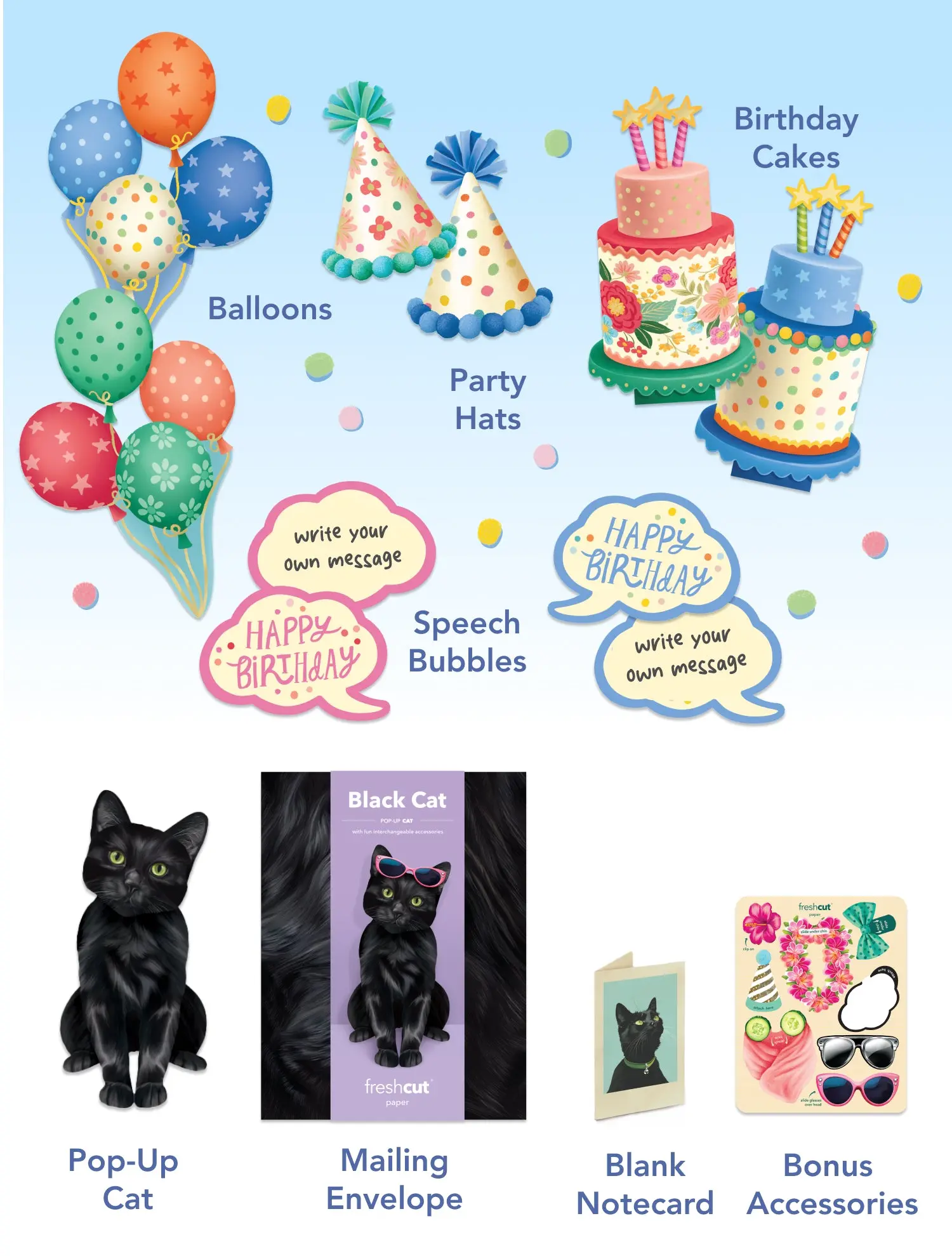 Birthday Black Cat Pop-Up Card - Image 4