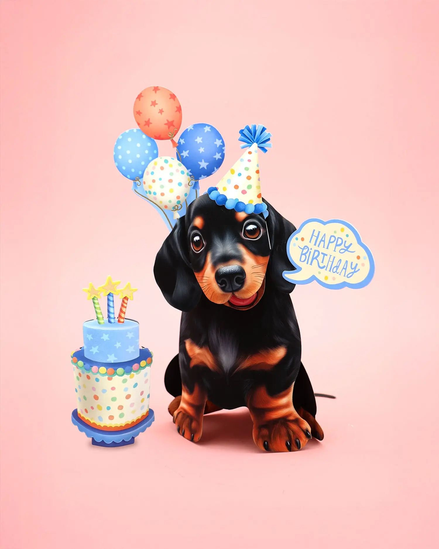 Birthday Dachshund Pop-Up Card - Image 5