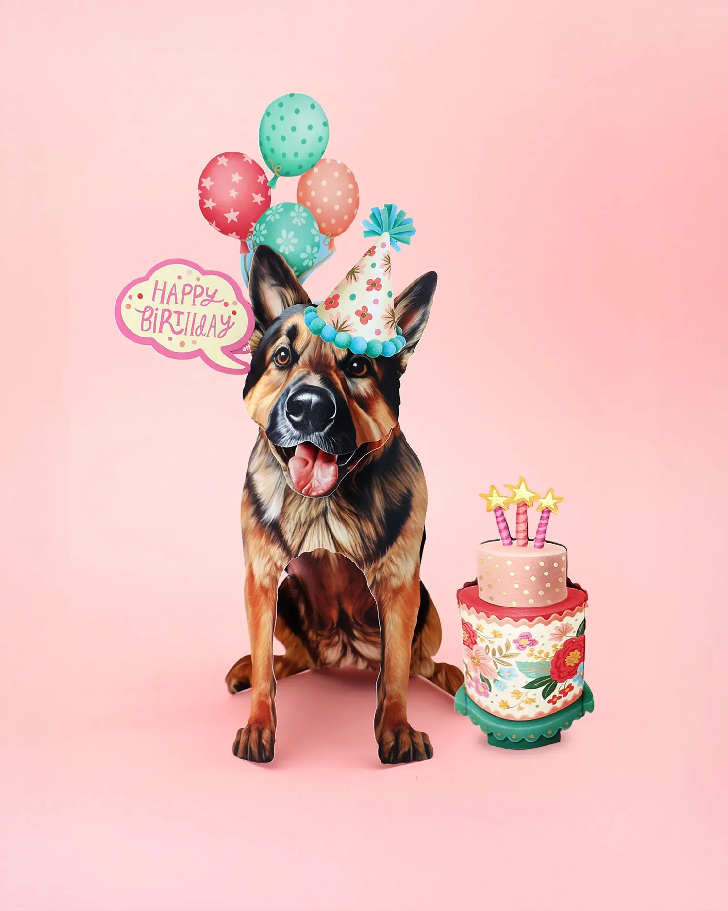 Birthday German Shepherd Pop-Up Card - Image 4