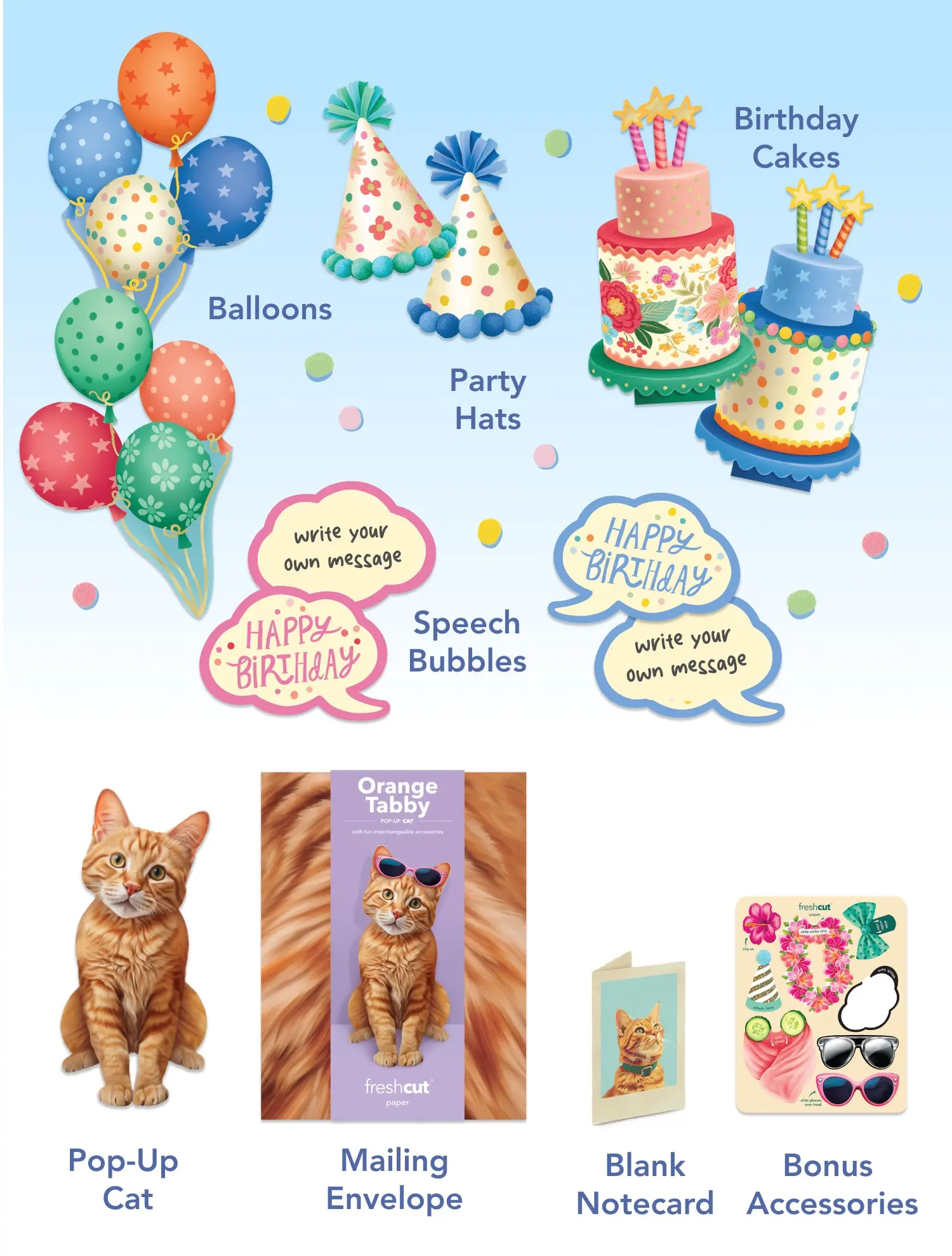 Birthday Orange Tabby Cat Pop-Up Card - Image 4