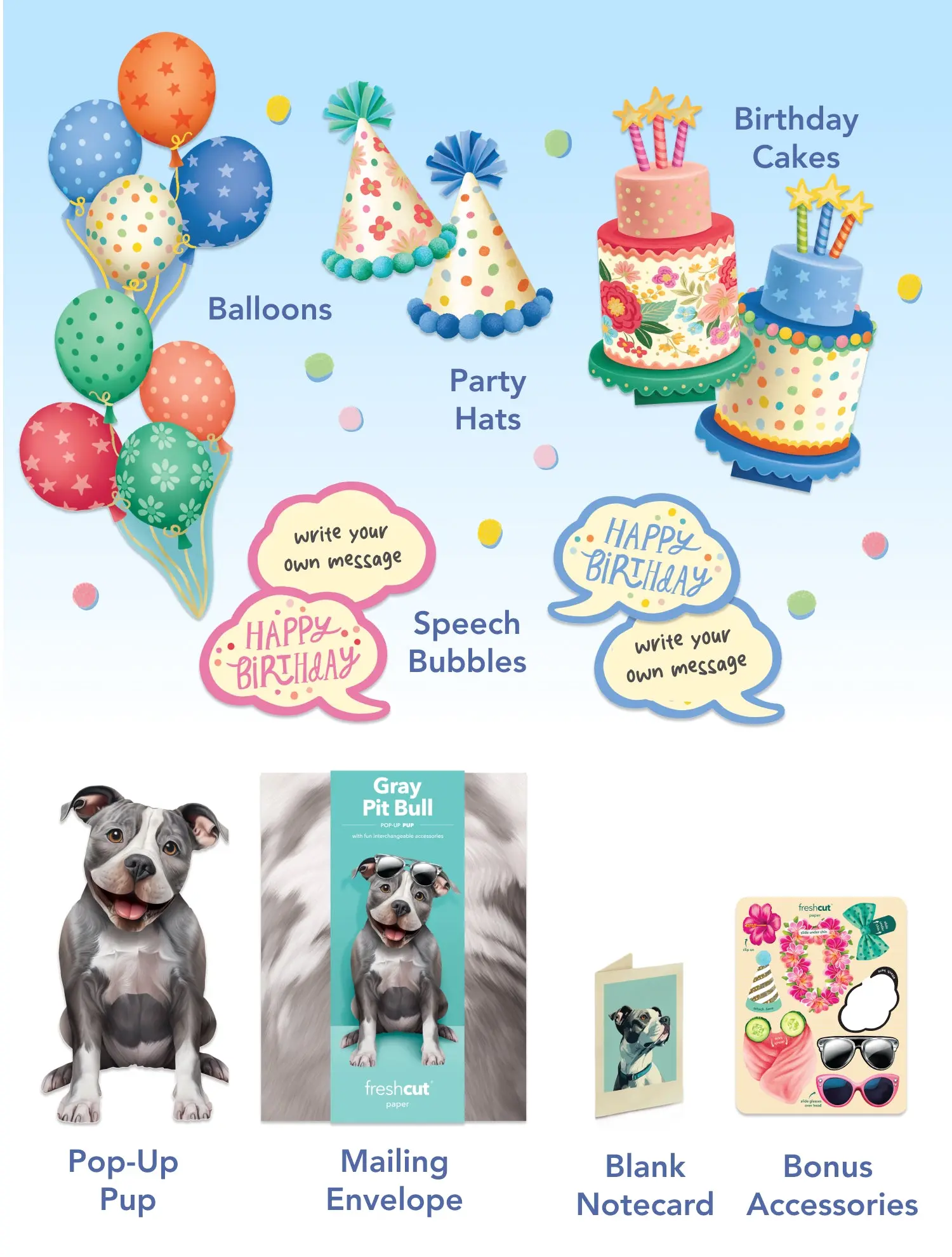 Birthday Pit Bull Pop-Up Card - Image 4