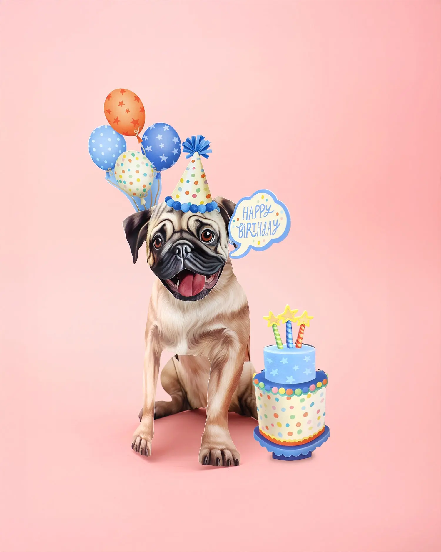 Birthday Pug Pop-Up Card - Image 5