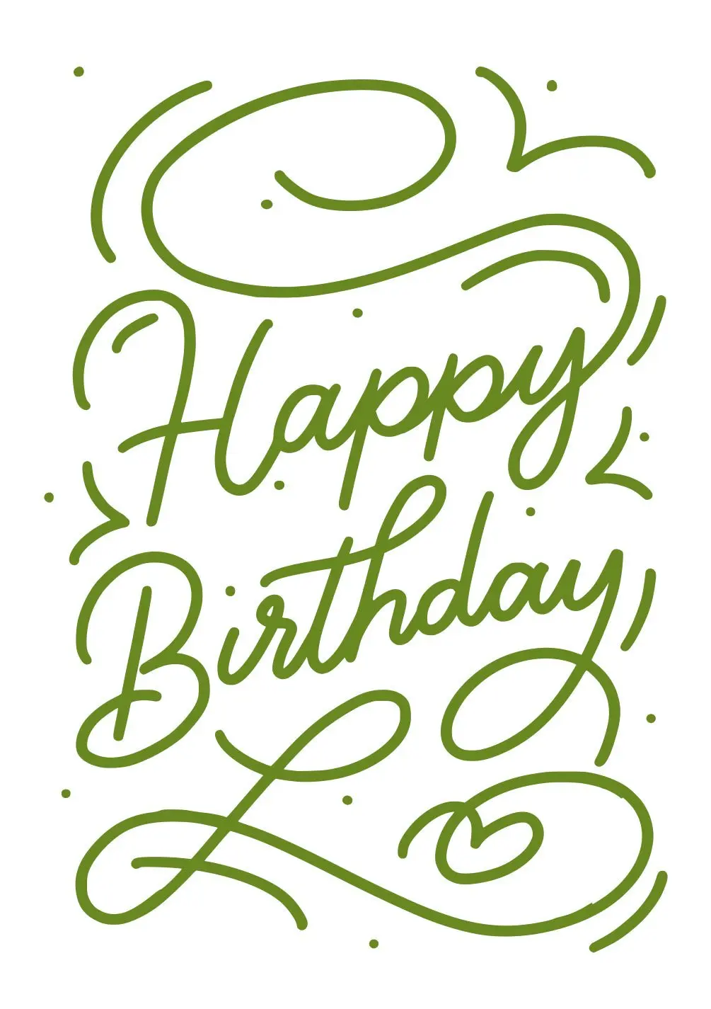 Birthday Swirl Script Card