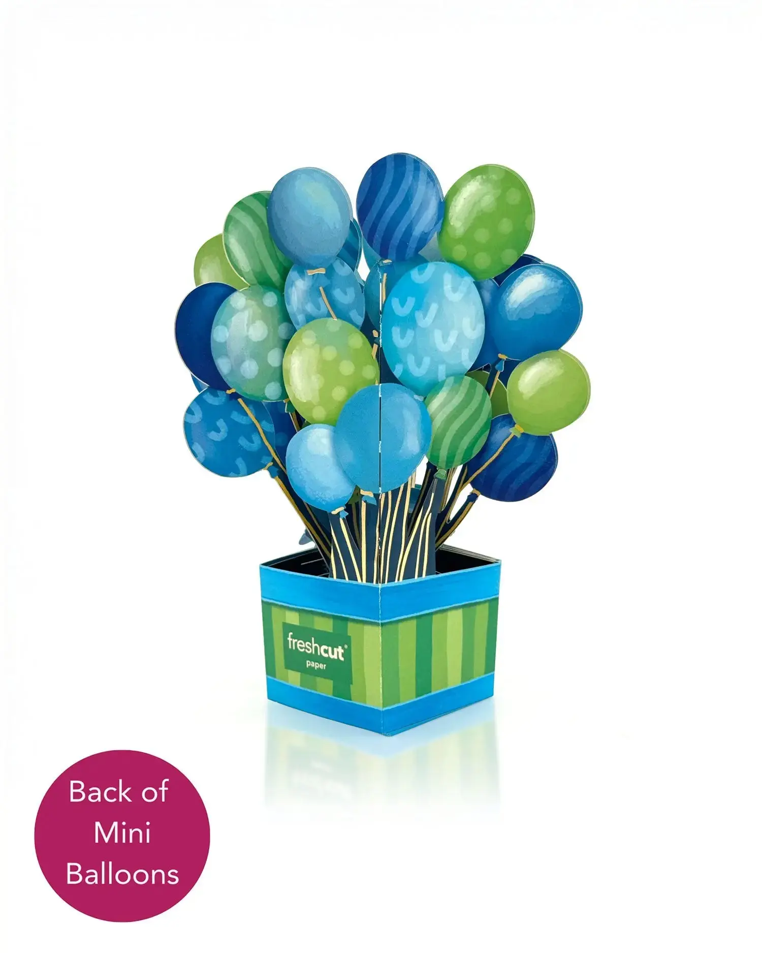 Mini Blue Birthday Balloons Pop-Up Card - Image 3