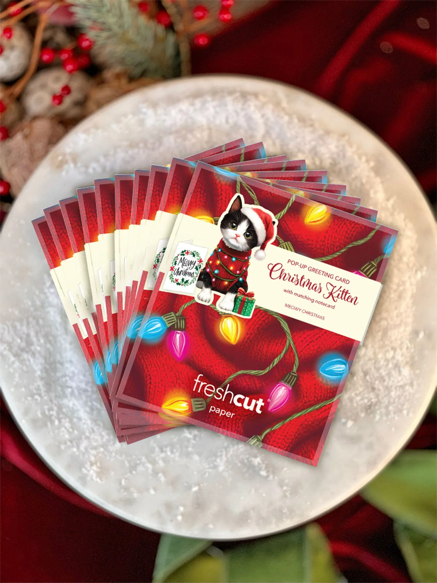 Mini Christmas Kitten Pop-Up Card - Image 6