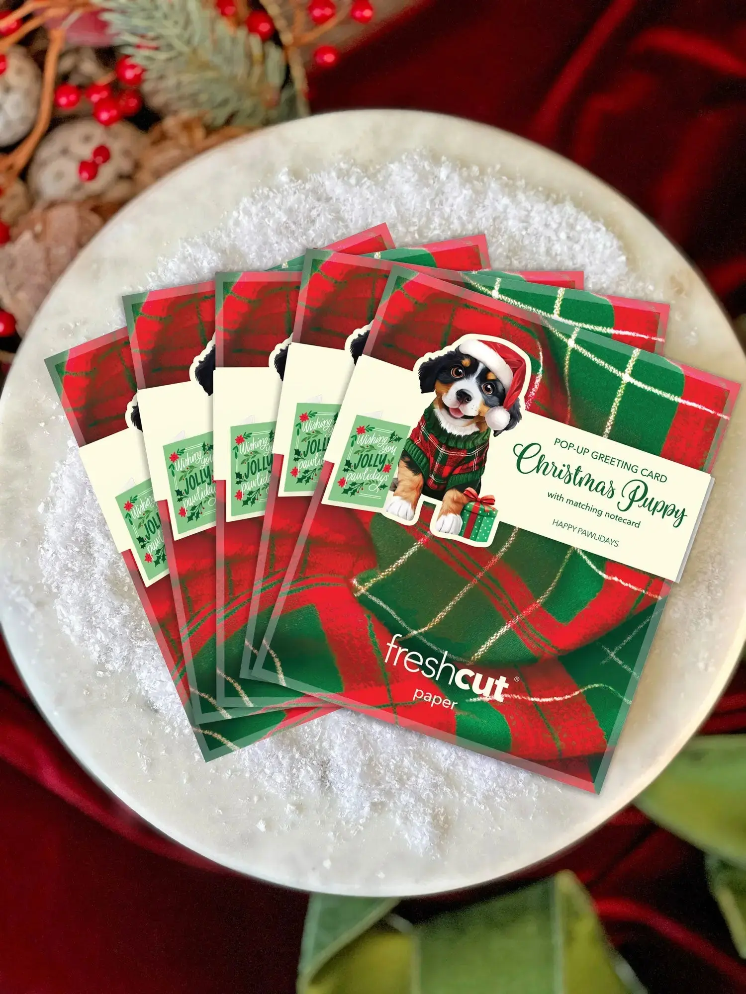 Mini Christmas Puppy Pop-Up Card - Image 5