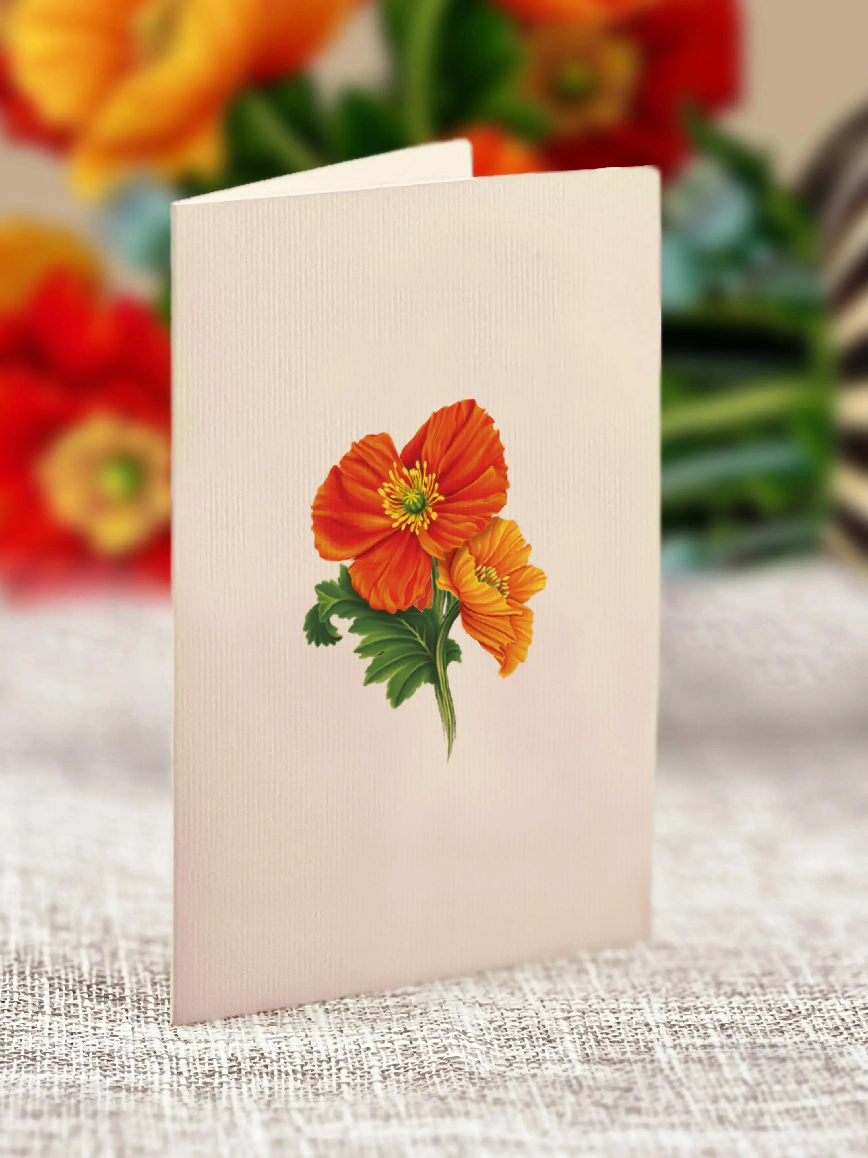 Mini French Poppies Pop-Up Card - Image 5