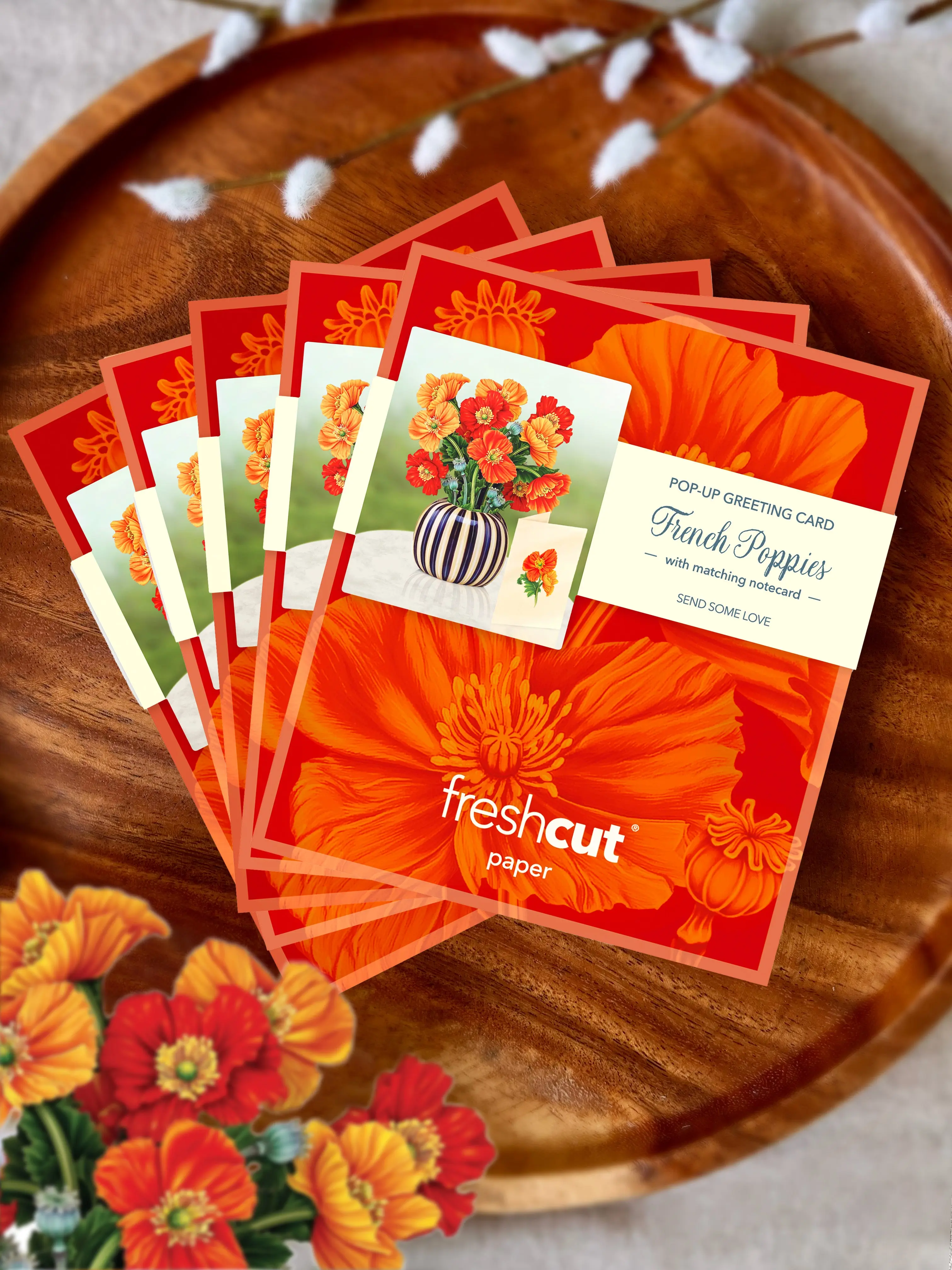 Mini French Poppies Pop-Up Card - Image 7