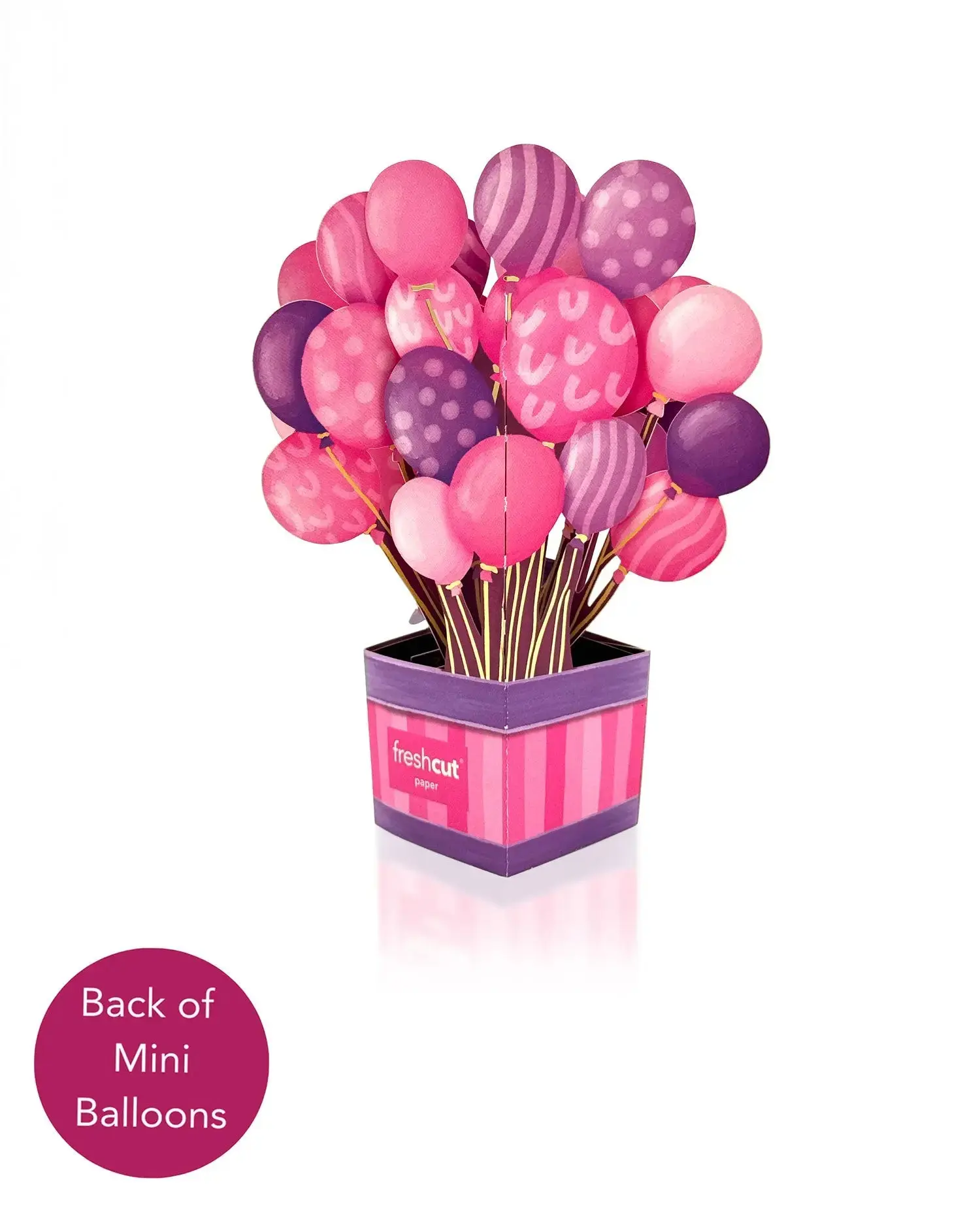 Mini Pink Birthday Balloons Pop-Up Card - Image 3