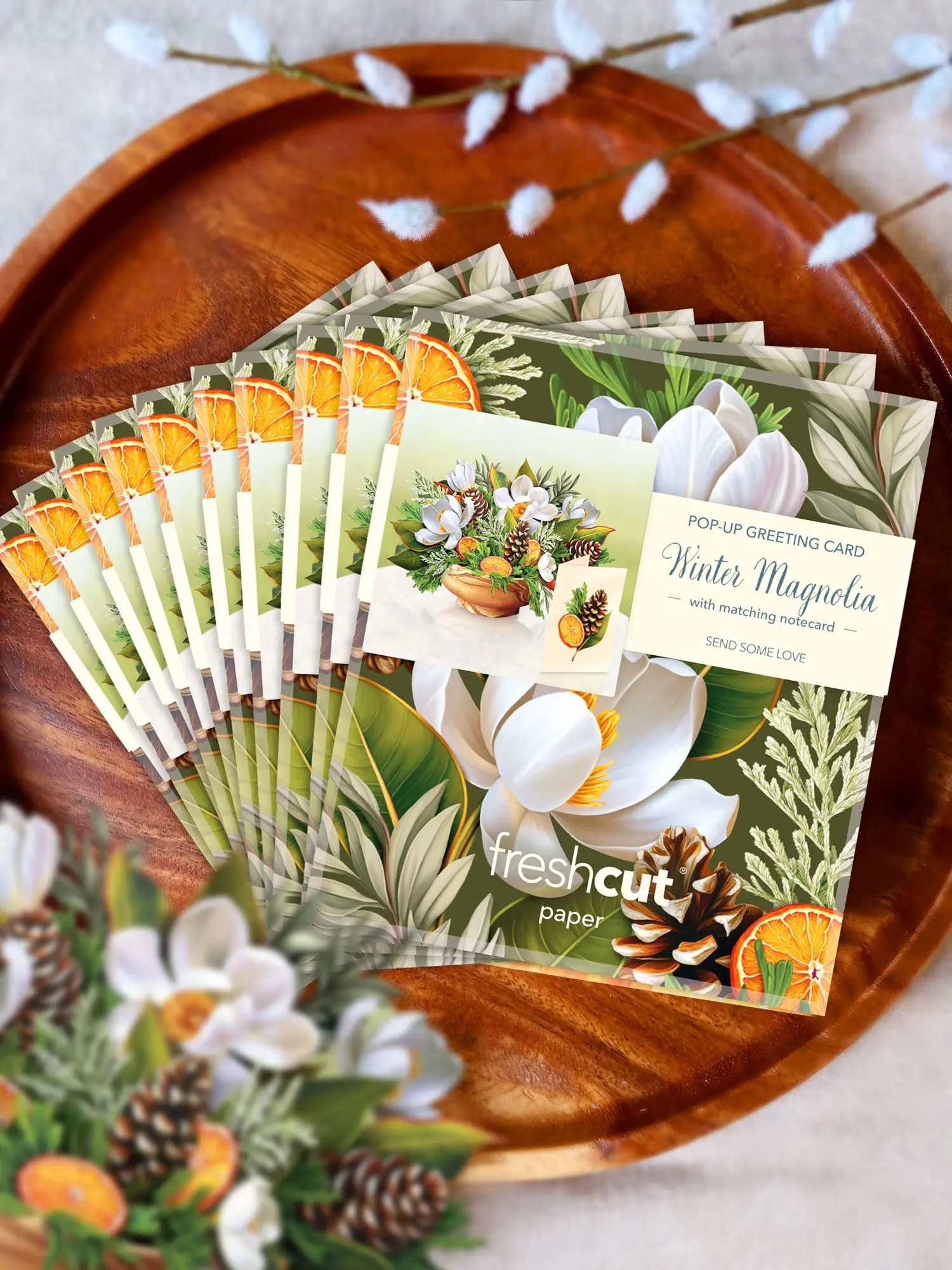 Mini Winter Magnolia Pop-Up Card - Image 7