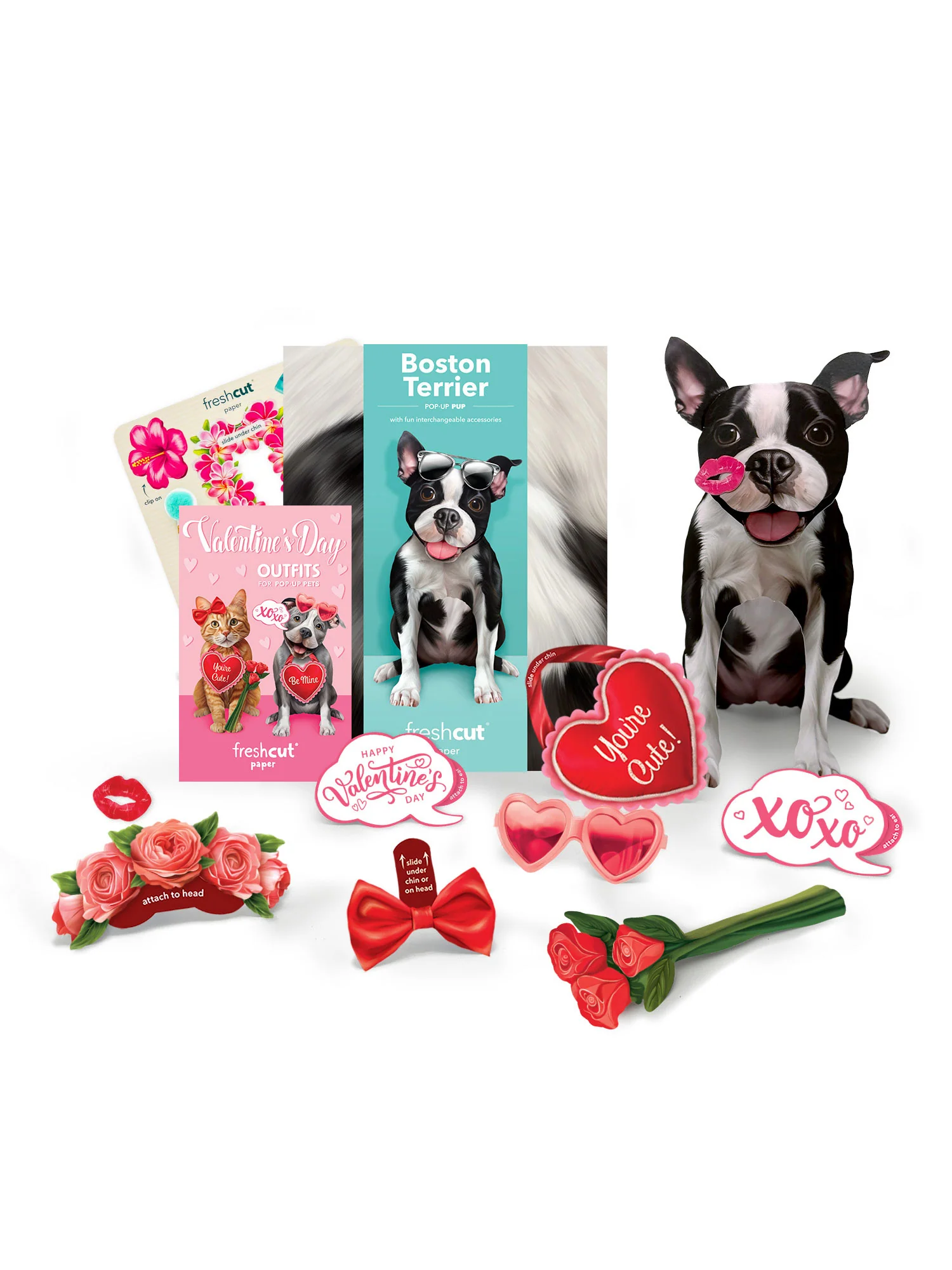 Valentine's Day Boston Terrier Pop-Up Card - Image 2